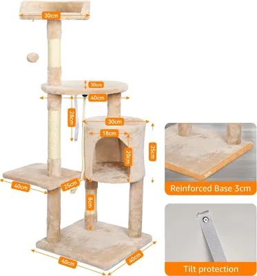 Produktbild von Katzenbaum, mehrstufiges Design, Kratzsäulen, PE00113001