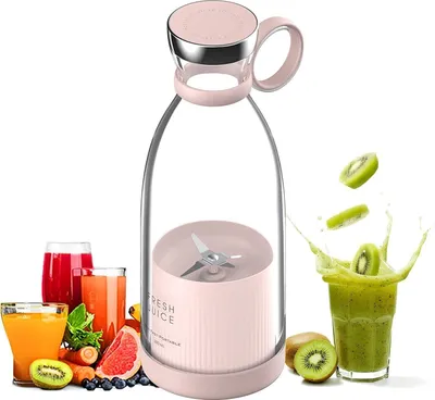 Produktbild von Akumulátorový smoothie maker 350 ml mini mixér, čerstvá šťáva, malý mixér USB, dobíjecí, 20 000 ot./min, 304 sus, snadné přenášení