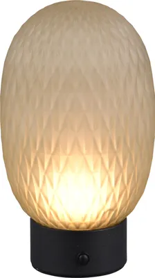 Image de Lampe de table LED, verre, tactile, rechargeable, H 20,5 cm