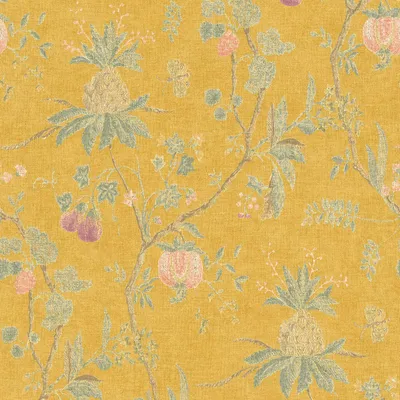 Produktbild von Profhome 367194-GU Blumen Tapete Floral matt gelb grün 5,33 m2