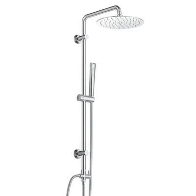 Produktbild von JOHO Regendusche Duschsystem Edelstahl Duschset ohne Armatur, Chrom Duschgarnitur Duschstangeset mit Rund Kopfbrause D20cm