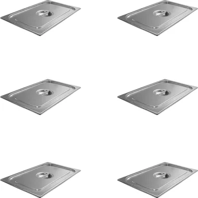 Produktbild von AcMax 6 Stück GN 1/1 Deckel Gastronormbehälter Abdeckung GN-Behälter Gastronorm Edelstahl