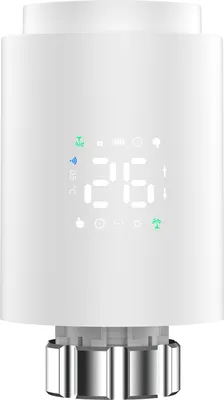 Zdjęcie produktu dla Termostatyczny zawór grzejnikowy, inteligentny zawór grzejnikowy, inteligentny zawór termostatyczny, wyświetlacz LED, obsługa aplikacji mobilnej, sterownik grzejnika dla Zigbee, biały