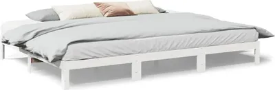 Produktbild von vidaXL Familienbett ohne Matratze Weiß 270x200 cm Massivholz Kiefer