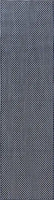 Produktbild von benuta In- & Outdoor Teppich Lou Blau 80x300 cm Teppich Wohnzimmer Outdoorteppich Läufer Muster Modern Kurzflor Skandinavisch