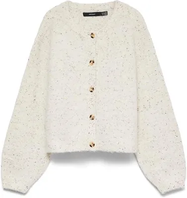 Produktbild von Vero Moda VMETTA LS O-NECK CARDIGAN Birch/W. MELANGE XS