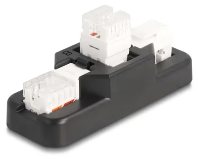Zdjęcie produktu dla Zestaw Keystone LSA ze wspornikiem RJ45/RJ11 Cat.6 czarny