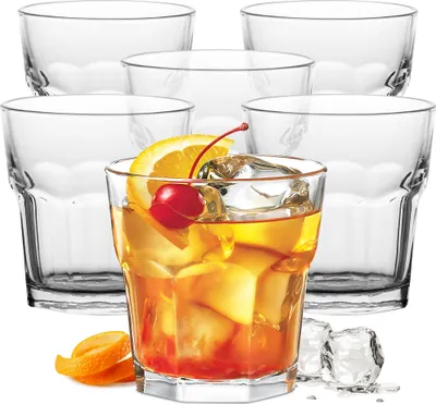 Produktbild von KONZEPT Trinkgläser Set 240ml 6 Stk. Wassergläser Set perfekt für den Alltag, Ideal für Cocktails, Saft, Rotwein, Milch, Spülmaschinenfest, Stapelbar