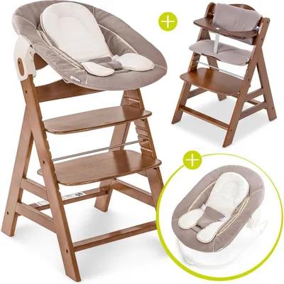 Produktbild von Hauck Alpha Plus Walnut Newborn Set - 4-tlg. Hochstuhl