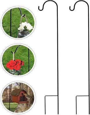 Immagine prodotto di Nani da giardino 120 cm - Set da 2 - Nero - Per vasi da fiori, lanterne e faretti da giardino