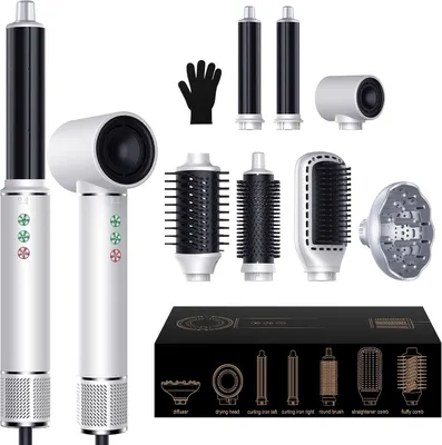 Produktbild von OKWRAP Hair Styler Set 7 in 1, Airstyler 110000 U/Min Haartrockner Warmluftbürste Grau