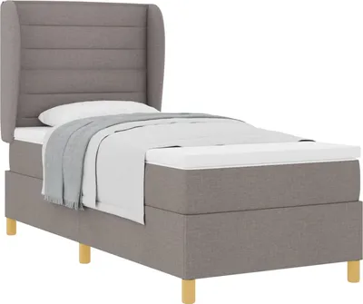 Produktbild von Boxspringbett mit Matratze Taupe 200 x 100 cm Stoff