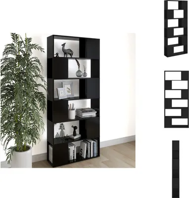 Obrázek produktu pro vidaXL Knihovna černá 80x24x186 cm materiál na bázi dřeva - Knihovny a regály