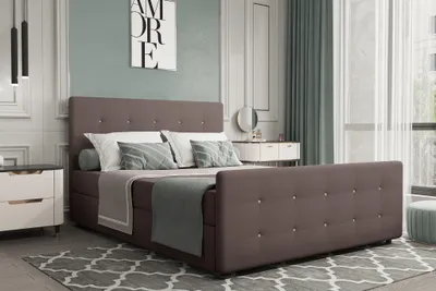 Produktbild von Boxspringbett Schlafzimmerbett MARKOS 160x200cm Stoff Soro Braun inkl. Bettkasten