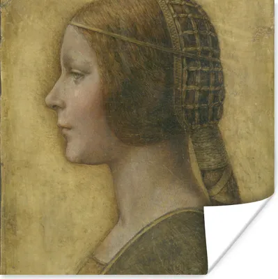 Produktbild von MuchoWow® Poster La Bella Principessa - Leonardo da Vinci 75x75 cm - Wand Dekoration