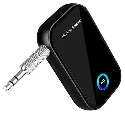 Produktbild von Siltcon® Bluetooth Receiver BT 5.0 – 3,5 mm AUX Bluetooth Empfänger, Freisprecheinrichtung, USB-C, Schwarz