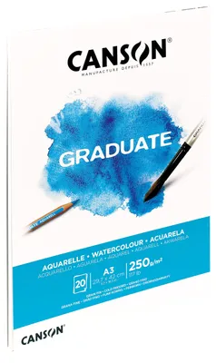 Imagen del producto de CANSONC400110375: Bloc de dibujo "GRADUATE" de la marca CANSON, para acuarela, formato DIN A3