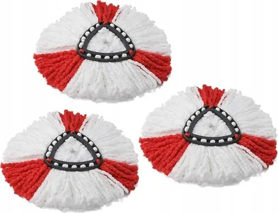 Immagine prodotto di Inserto rotante per mop 38 cm rosso-bianco, set da 3