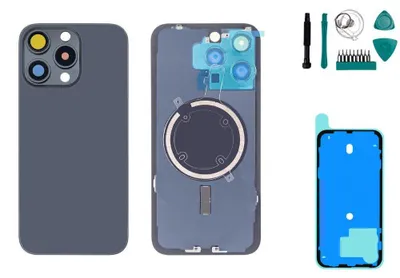 Produktbild von iPhone 15 Pro Max Backcover Titan Blau - Set