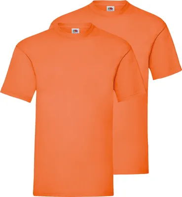 Produktbild von Doppelpack Fruit of the Loom Valueweight T-Shirt + GRATIS MyShirt Stoffbeutel Farbe: orange Größe: 2XL