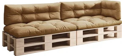 Produktbild von sunnypillow Palettenkissen für Palettenmöbel - 5er Set - Palettenauflage 120 x 80 für Palettensofa - Palettenpolster für Garten, Gesteppte Kissen für Europaletten - Sitzkissen & Rückenkissen Beige