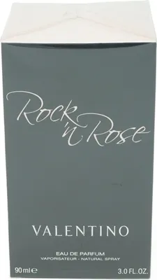 A close-up of the front of a perfume box.