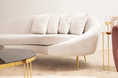 Produktbild von Hanah Home, Eses Right - Beige, Klassische Sofas, 3-Sitzer-Sofa, Beige, Polyester, 255 x 85 x 120 x cm