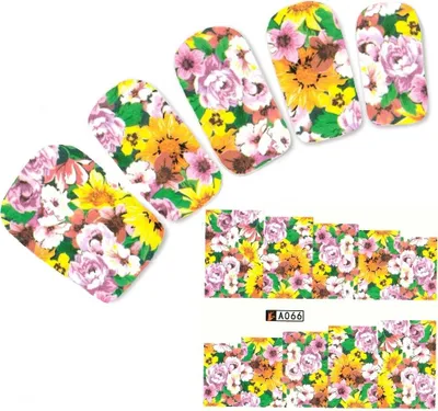 Produktbild von Tattoo Nail Blumen Blätter Aufkleber Nagel Sticker