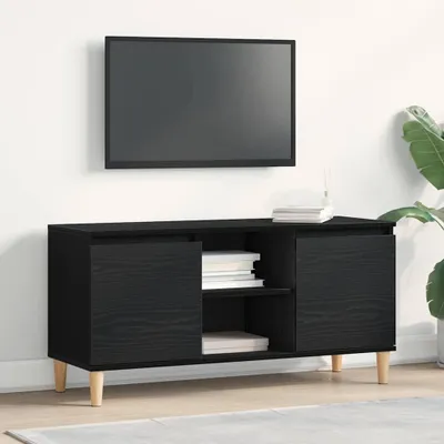Immagine prodotto di Maison Exclusive - Mobile TV 102 x 35 x 50 cm, colore nero, finitura effetto legno di quercia, realizzato in materiale composito