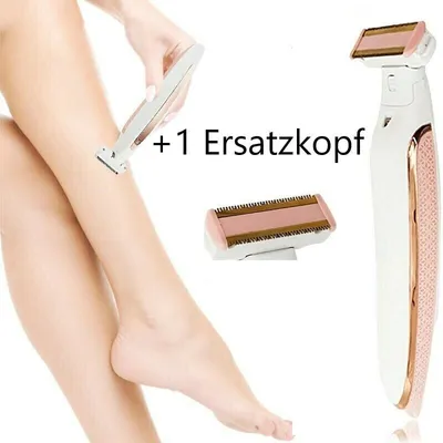 Produktbild von USB Rechargable Rasierer + 1 Ersatzkopf Für Frauen Gesichts Haar Remover Bein