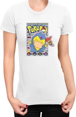 Zdjęcie produktu dla Koszulka Damska Japan Manga Anime Comics Pokemon 045, Lady XL / Biały
