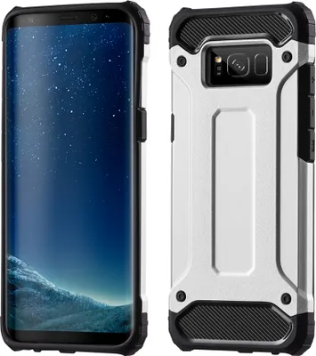 Image de Housse blindée Bumper Hybrid Armor Housse de protection compatible avec le Huawei P30 PRO Housse en silicone Accessoire de poche Coque blindée en argent