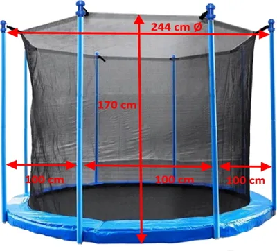 Produktbild von walexo Trampolin "Innenliegendes Sicherheitsnetz" für 6 Stangensystem ( 244 cm Ø )