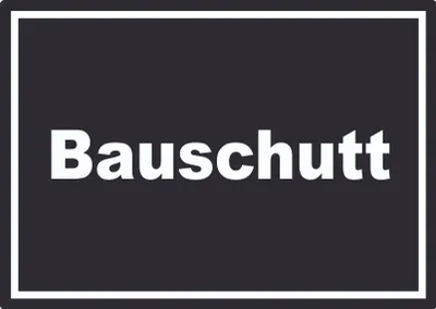 Produktbild von Bauschutt Mülltrennung Aufkleber mit Text A1 (594x841mm)