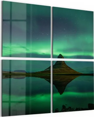 Produktbild von DEQORI Glasbild Echtglas 4x50x50 cm 'Magischer Lichttanz' Wandbilder XXL groß