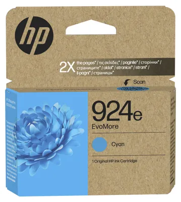 Image de HP 924e Cartouche d’encre authentique Cyan EvoMore