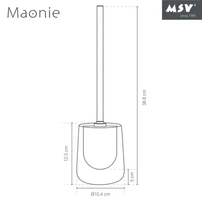 Produktbild von MSV Maonie WC Bürste, Toilettenbürste, Klobürste WC Garnitur, Keramik, matt Weiß