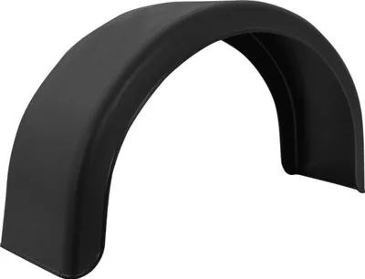 Produktbild von DOMAR D20200 Einzelkotflügel 13-14 Zoll aus Kunststoff für Pkw-Anhänger 700x200 mm als flacher schwarzer Radkasten