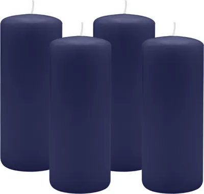 Produktbild von 4er Set Adventskranzkerzen Nachtblau Dunkelblau Ø 60 x 120 mm
