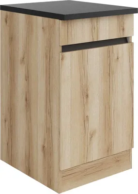Produktbild von Küchen Unterschrank mit Arbeitsplatte Kaya U506-0+ in Wildeiche Nachbildung 50 cm breit