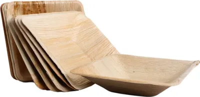 Produktbild von 100x štvorcová miska na palmové listy s rozmermi 18 x 18 cm