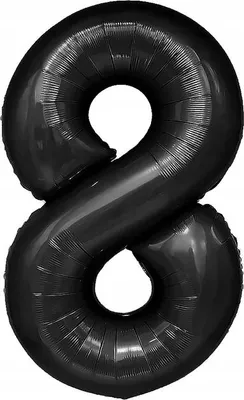 Image de Ballon transparent chiffre 8 HUIT noir 100 cm