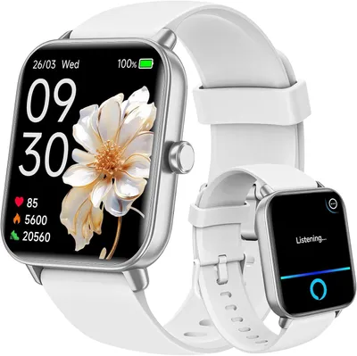 Smartwatch Damen Herren mit Telefonfunktion, Fitnessuhr , Alexa Built-in, Sportuhr mit 100 Sportmodi, Herzfrequenz Schlafmonitor SpO2 für Android iOS