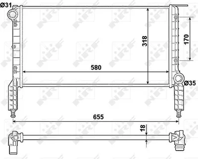 Obrázok produktu pre Chladič, chladenie motora NRF 53788