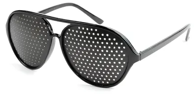 Zdjęcie produktu dla Okulary ajurwedyjskie do poprawy wzroku czarne bezsoczewkowe okulary z otworkami poprawiające ostrość widzenia i relaks oczu