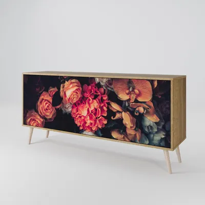 Produktbild von Spacerebels Kommode mit 3 Türen - Sideboard Komodenschrank - Highboard - Kleiderschrank Möbel - Wohnzimmer Schlafzimmer - 57,5×111×42 (HxBxT)