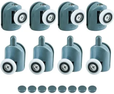 Set von 8 - Stilvoll und Langlebig - Grau - Ersatzteile - Für Schiebetüren - 20mm Durchmesser