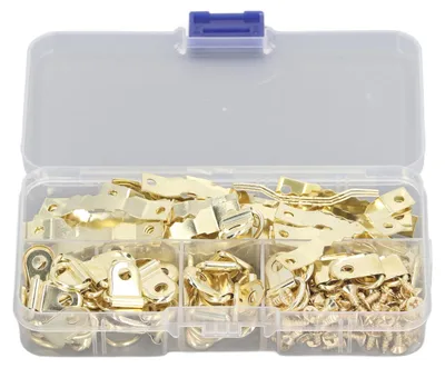 Produktbild von 251-teiliges D-Ring-Bilderrahmen-Aufhänger-Set, stabiles Foto-Aufhänge-Hardware-Set mit gezackten Haken zum Malen