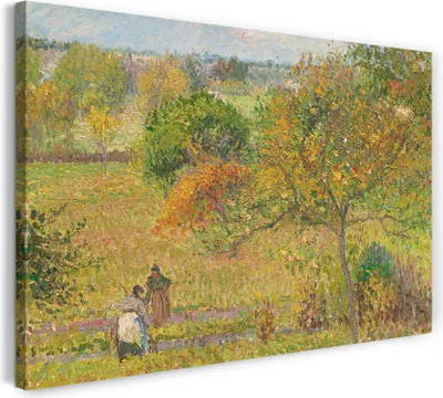 Produktbild von Leinwandbild (80x60cm): Camille Pissarro - AUTOMNE À ERAGNY, echter Holz-Keilrahmen inkl. Aufhänger, handgefertigt in Deutschland