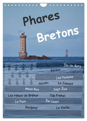 Zdjęcie produktu dla Phares Bretons (kalendarz ścienny na rok 2027, format A4 pionowy), kalendarz miesięczny CALVENDO